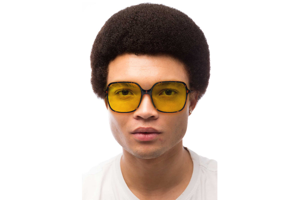Man Wearing Blaire Light Sensitivity Readers
