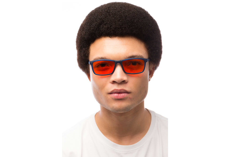 Man Wearing Hudson Blue Light Blocking Glasses Prescription